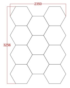 Panou LED HoneyComb, 11 Hexagoane, Lumină Rece 6500K, 368W - Img 2