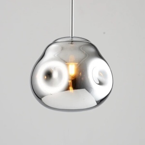 Pendul Model 11-1 – Abajur din Sticlă, 1 x E27, Reglabil, Argintiu