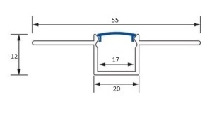 Profil LED Încăastrat cu Finisaj Flexibil – Aluminiu, 3 m - Img 3