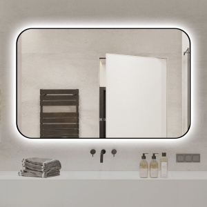 🪞 Oglindă LED cu Touch și Funcție Dezaburire – Ramă Negru, 110x70 cm, Model J187-11070 Smack - Img 5
