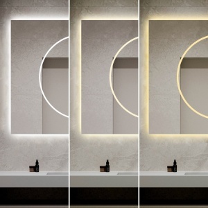 🪞 Oglindă LED cu Touch și Funcție Dezaburire, 3 Tipuri de Lumină – 100x80 cm, Model J193-10080 Smack - Img 2