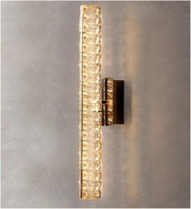Aplica LED model B6818, textura cristal, 3 tipuri de lumină, 18 W, auriu - Img 1