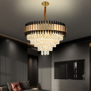 Candelabru Cristal, Elit's, AURIU-NEGRU - Img 1