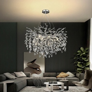 Candelabru Model 33020-600 – Textură Cristal & Metal, 8 x E14, Argintiu - Img 2