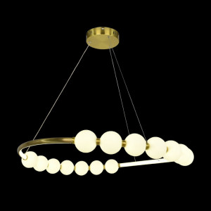 Lustra Led Cu Telecomanda, 3 Tipuri De Lumina, Inaltime Reglabila, 48W, Gold - Img 2