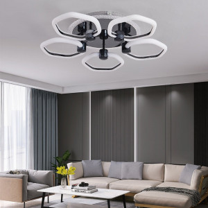 Lustra Led Cu Telecomanda, Elit's, Opal K, 136 w Intensitate Reglabila, RGB, NEGRU - Img 4