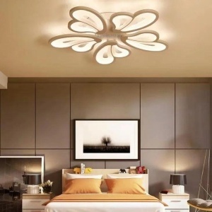 Lustra LED G3314-5 WH – 130W, cu telecomanda, 3 temperaturi de culoare