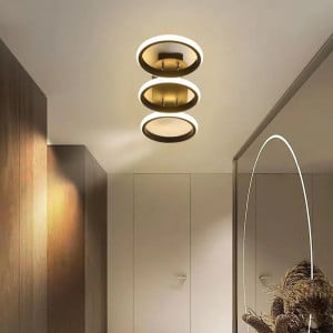 Lustra LED Plafoniera, B130-3BK, 3 Tipuri De Lumina, 54W, Negru Rotunda - Img 1