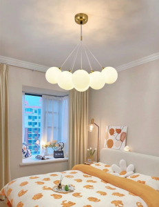Lustra led suspendata, Zuya 7 globuri Alb - Img 3