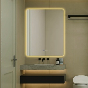 Oglindă Baie LED și Dezaburire Elit’s Premium: Senzor Touch, Lumina Rece, Caldă și Neutră, 80x100cm, Lumina Ambientală Spate - Img 4