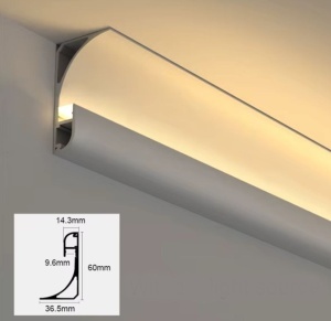 Profil LED Aplicat – Tip Scafă / Plintă, Aluminiu Alb, Lungime 3 m - Img 5