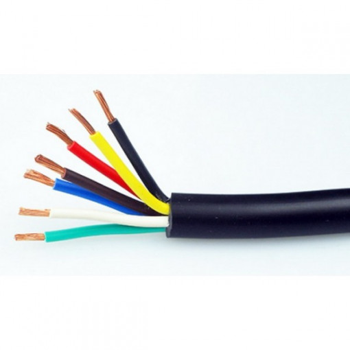 7x1,5 - Cablu electric auto, rotund, negru, cu manta redusa FLRYY 7x1,5 mmp, rola 50ml