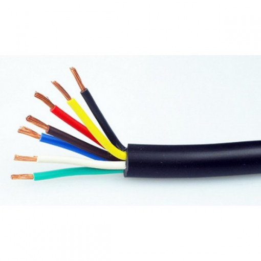 Cablu electric auto, rotund, negru, cu manta redusa FLRYY 7x1,5 mmp, rola 50ml