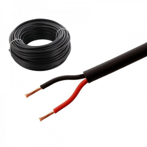 Cablu electric auto, rotund, negru, FLYY 2x1,5 mmp, rola 50ml