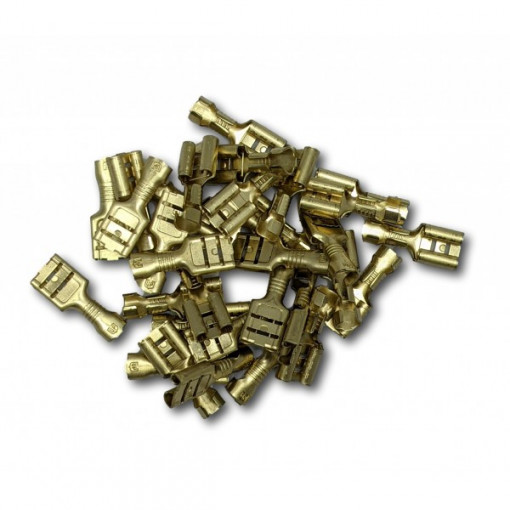 Papuc auto cupru, neizolat, mama, latime 6,3mm, pentru fir de 1,5mm2 - 100buc/set - Img 2