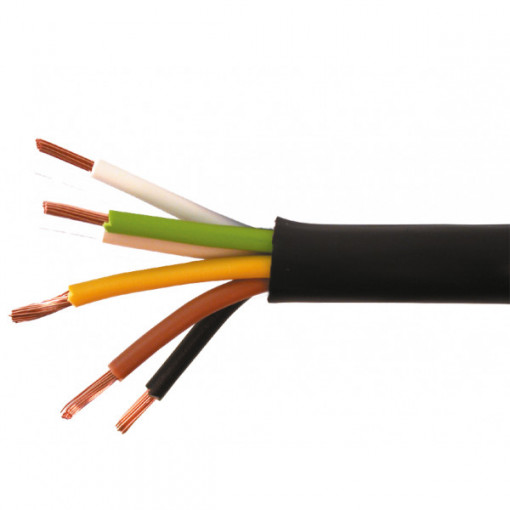 5x1,5 - Cablu electric auto, rotund, negru, FLYY 5x1,5 mmp, rola 50ml