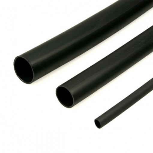 4/1 - Tub termocontractabil negru cu adeziv 4mm la 1mm - 1 metru