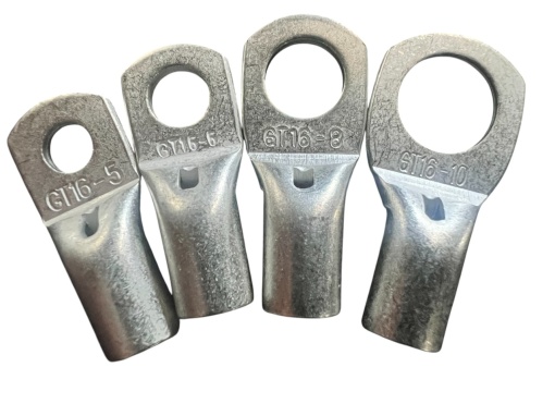 GT16 - Papuc cupru electrolitic neizolat, cu gaura, pentru fir de 16mmp