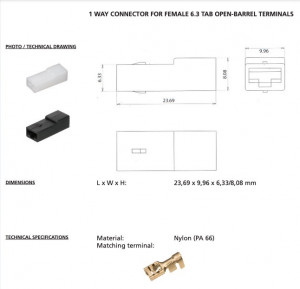 Izolatie plastic alba pentru papuc mama neizolat cu opritor, 1 pol - 100buc/set - Img 5