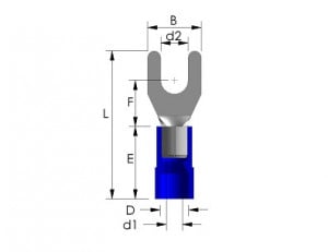 Papuc auto izolat furca tip AU 2,5 pentru surub M4 - 100buc/set - Img 2