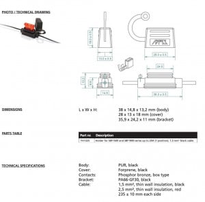 Soclu siguranta cu capac - fir 1,5mm2 - Img 4