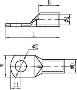 GT16 - Papuc cupru electrolitic neizolat, cu gaura, pentru fir de 16mmp - Img 2