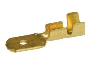 Papuc auto cupru, neizolat, tata, latime 6,3mm, pentru fir de 2,5mm2, scurt - 100buc/set