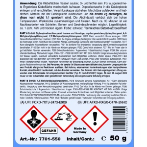 Adeziv STC pentru lipit plastic, PUR, 2K, 5min, tub dublu, 50g - Img 2