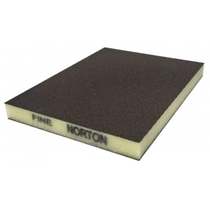 Pad NORTON din burete abraziv, Fin, cu doua fete, 123*98*12.5 galben
