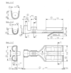 Papuc auto cupru, neizolat, mama, cu opritor, latime 9,5mm, pentru fir de 1-2,5mm2 - 100buc/set - Img 2