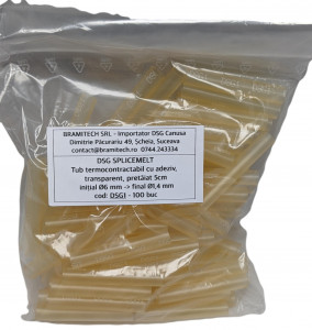 DSG1 - Tub termocontractabil transparent cu adeziv - 6/1,4 - set 100 bucati - Img 2