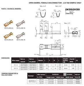 Papuc auto neizolat mama, latime 2,8mm, pentru fir de 0,5-1,0mm2 - 100buc/set - Img 3