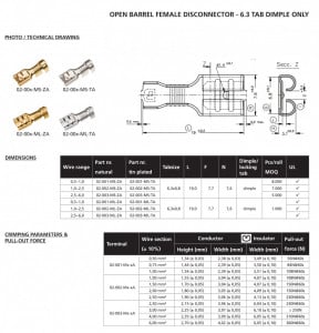 Papuc auto neizolat mama, latime 6,3mm, pentru fir de 2,5mm2 - 100buc/set - Img 5