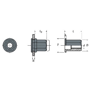 Piulita nit RIVIT, M6 / FTE hexagonala cu flansa, otel zincat - Img 2