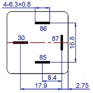 Releu auto 12V 40A, 4 pini, normal deschis, cu suport de montaj - Img 2