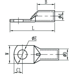 GT165 - Papuc cupru electrolitic neizolat, cu gaura surub M5, pentru fir de 16mmp - Img 2