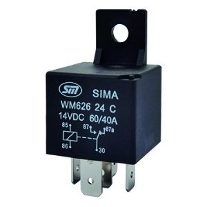 Releu 24V 60/40A pentru camion, 5 pini, contact comutator, cu suport de montaj