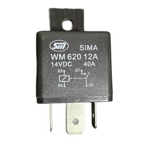 Releu auto 12V 40A, 4 pini, normal deschis, cu suport de montaj - Img 1