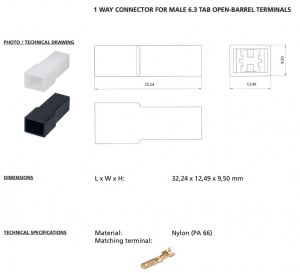 Izolatie plastic neagra pentru papuc tata neizolat, 1 pol - 100buc/set - Img 2