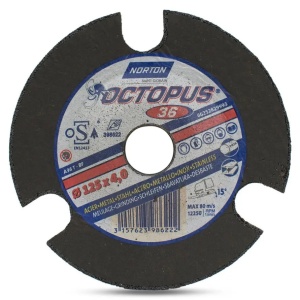 NORTON DISC OCTOPUS SLEFUIRE METAL 125 x 4.0 x 22.2mm P60