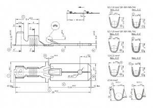 Papuc auto neizolat tata, latime 6,3mm, pentru fir de 1,5mm2 - 100buc/set - Img 5