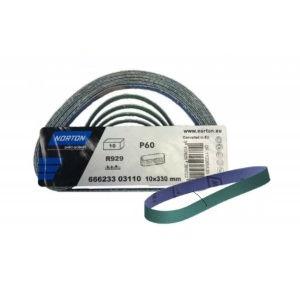Banda abraziva NORTON pentru slefuire continua, granulatie P60, R929, 10x330mm