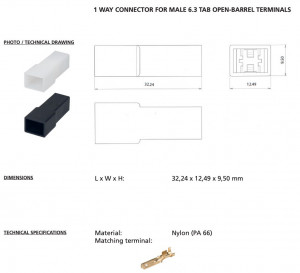 Izolatie plastic alba pentru papuc tata neizolat, 1 pol - 100buc/set - Img 2