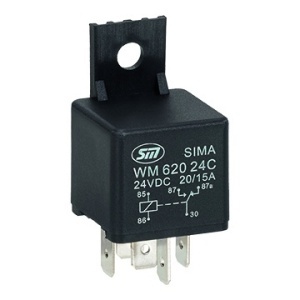 Releu 24V 20/15A pentru camion, 5 pini, contact comutator, cu suport de montaj