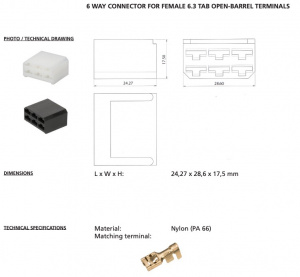 Izolatie plastic alba pentru papuc mama neizolat cu opritor, 6 poli - 10buc/set - Img 3