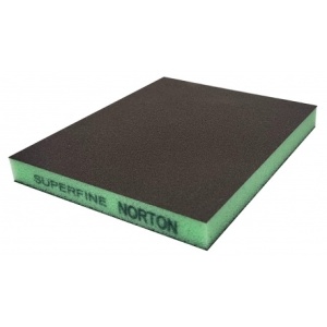 Pad NORTON din burete abraziv, Superfin, cu doua fete, 123*98*12.5 Verde