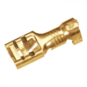 Papuc auto cupru, neizolat, mama, latime 6,3mm, cu opritor, pentru fir de 2,5mm2 - 100buc/set