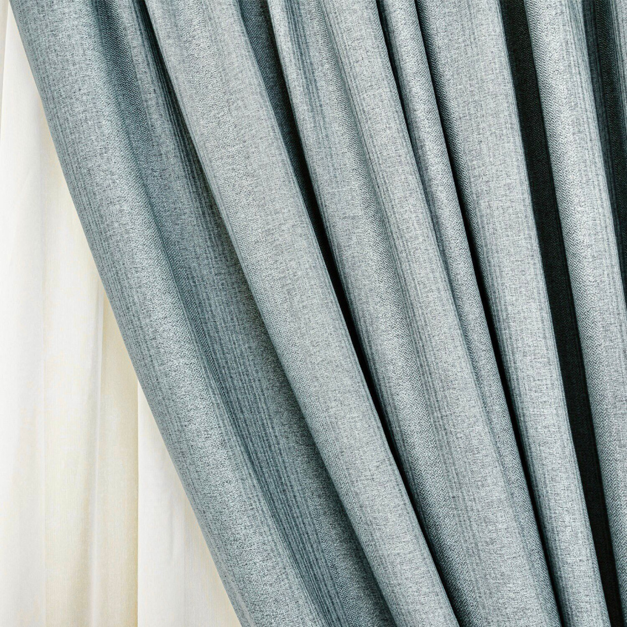 Draperie opaca, Hiko Lux Blackout Bluevert, cu rejansa, 1 bucata - 2 | YEO