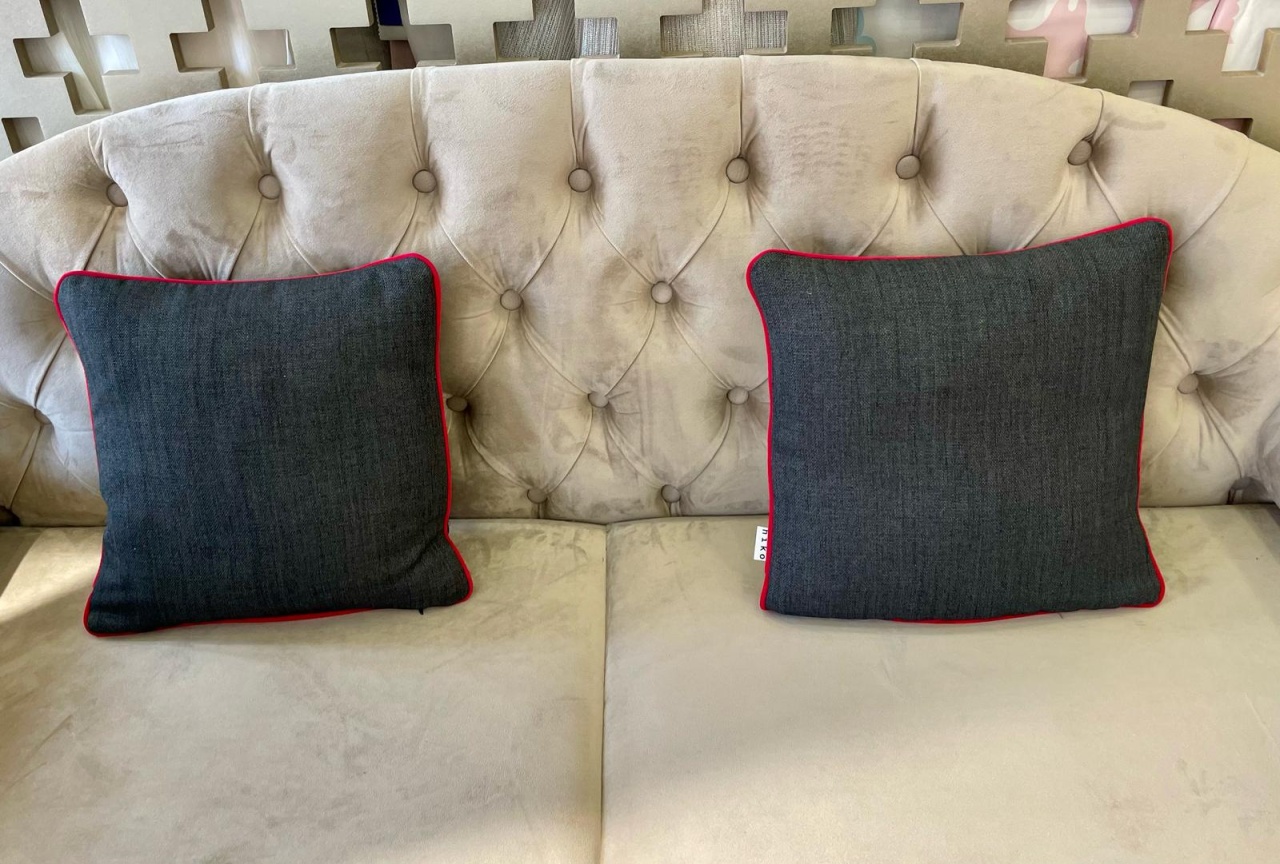 Set 2 perne decorative cu fata detasabila, Hiko antracit cu rosu, editie limitata - 3 | YEO