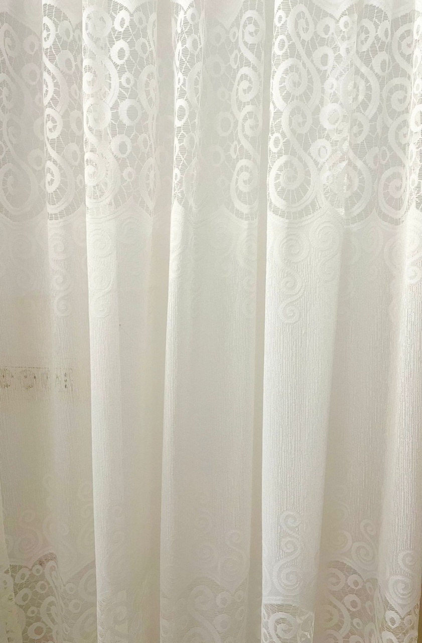 Perdea scurta de Pascani IVOIRE, brodata, cu rejansa creion - 3 | YEO